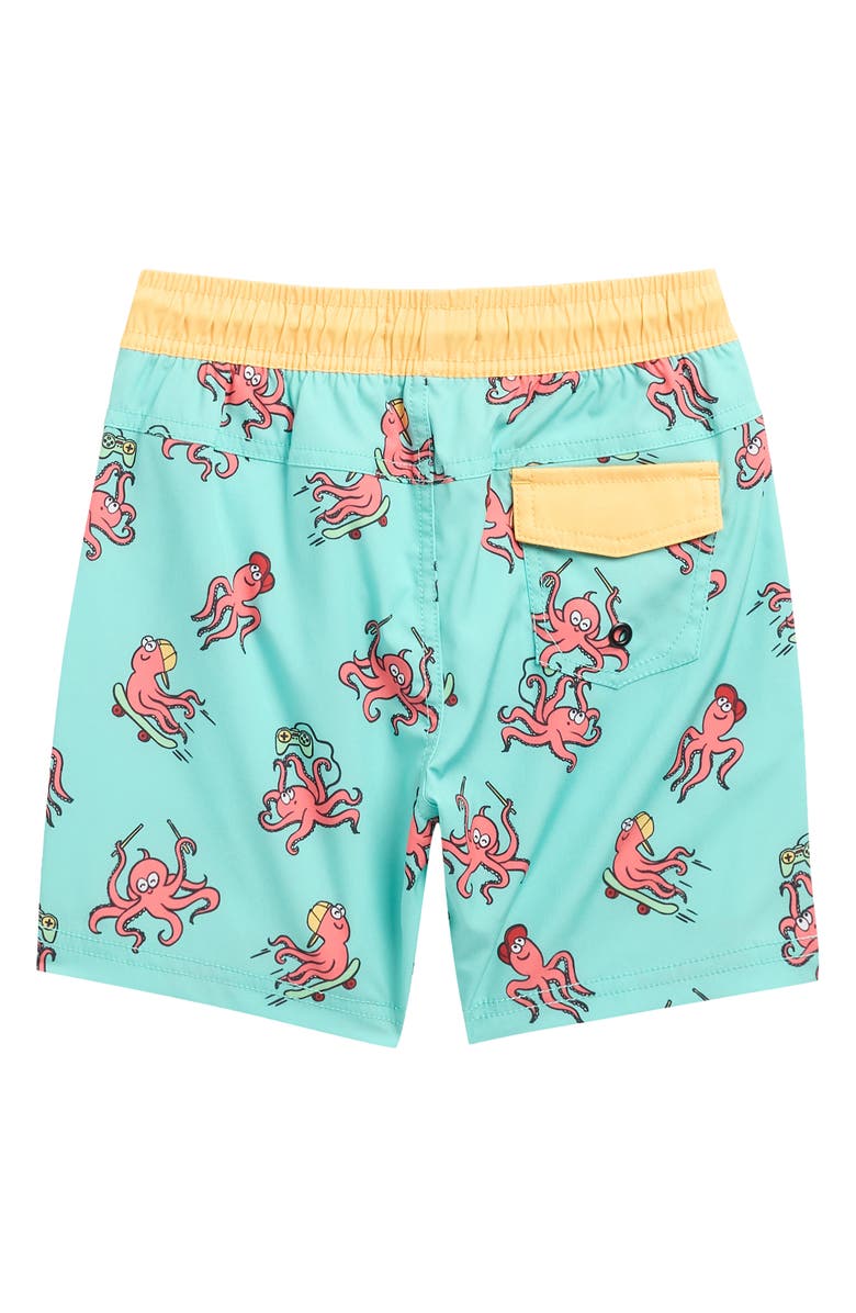 Sovereign Code Kids' Bali Swim Trunks, Alternate, color, Pool Blue/ Tentacle