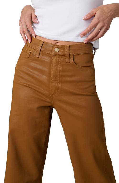Joe's The Mia Coated High Waist Ankle Wide Leg Jeans In Brown