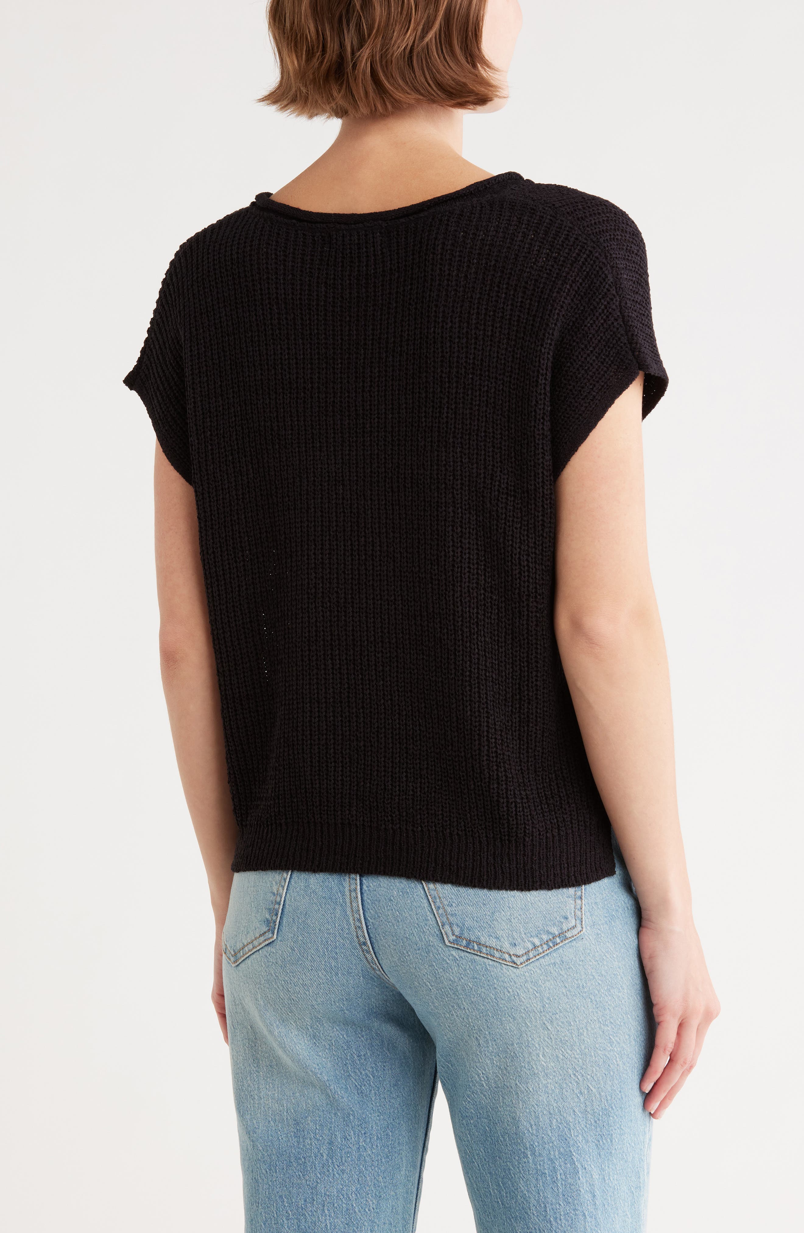 Open Knit Short Sleeve Top - image 2