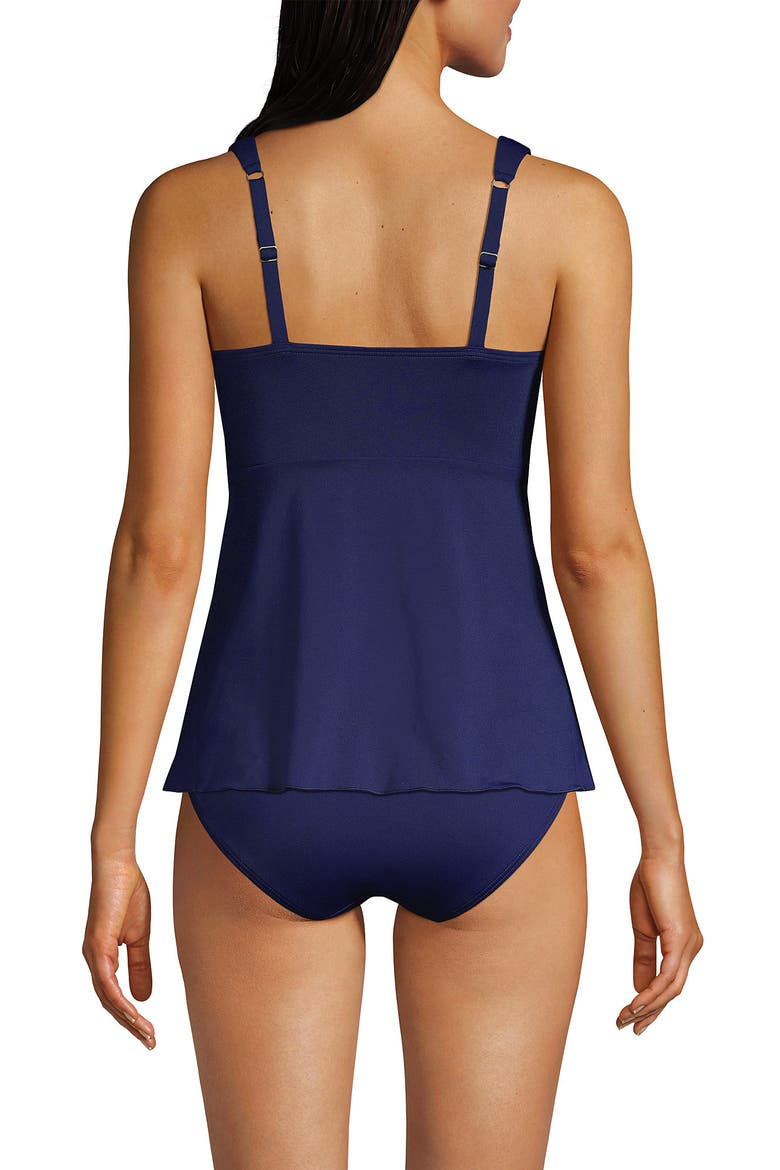 Adjustable Scoop Neck Flutter Tankini Top, Alternate, color, Deep Sea Navy