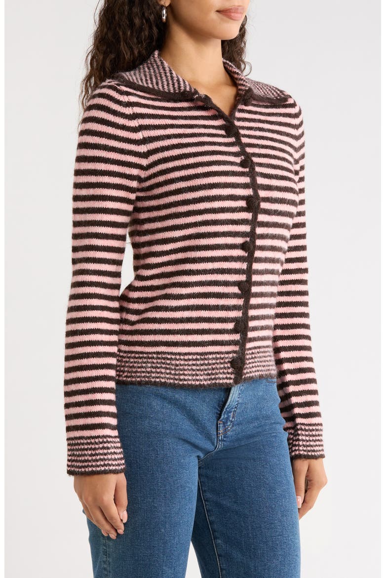 Stripe Cardigan, Alternate, color, PINK