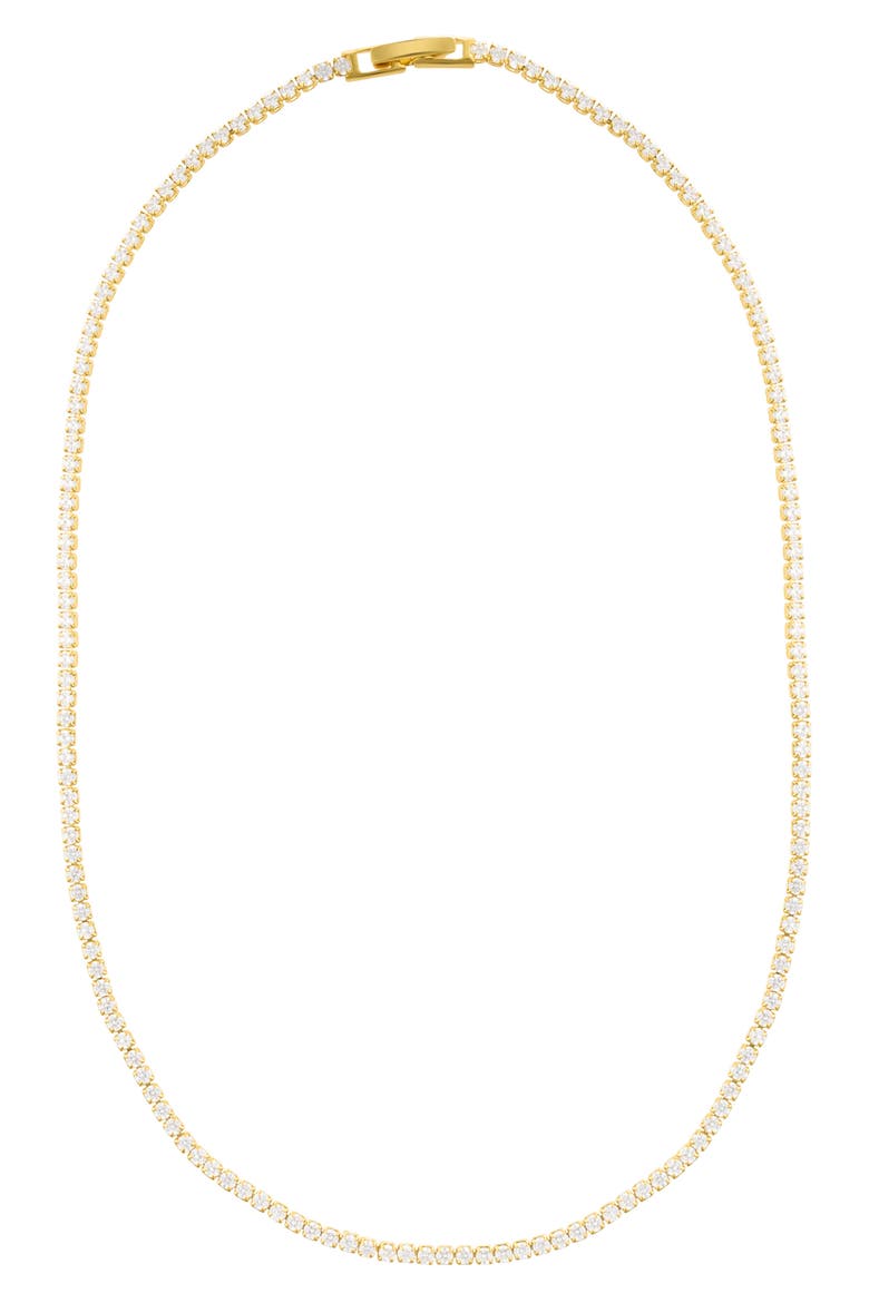 CZ Tennis Necklace, Main, color, GOLD