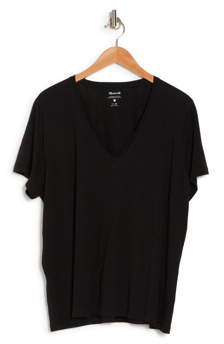 Madewell Whisper Cotton V-Neck T-Shirt, Alternate, color, True Black