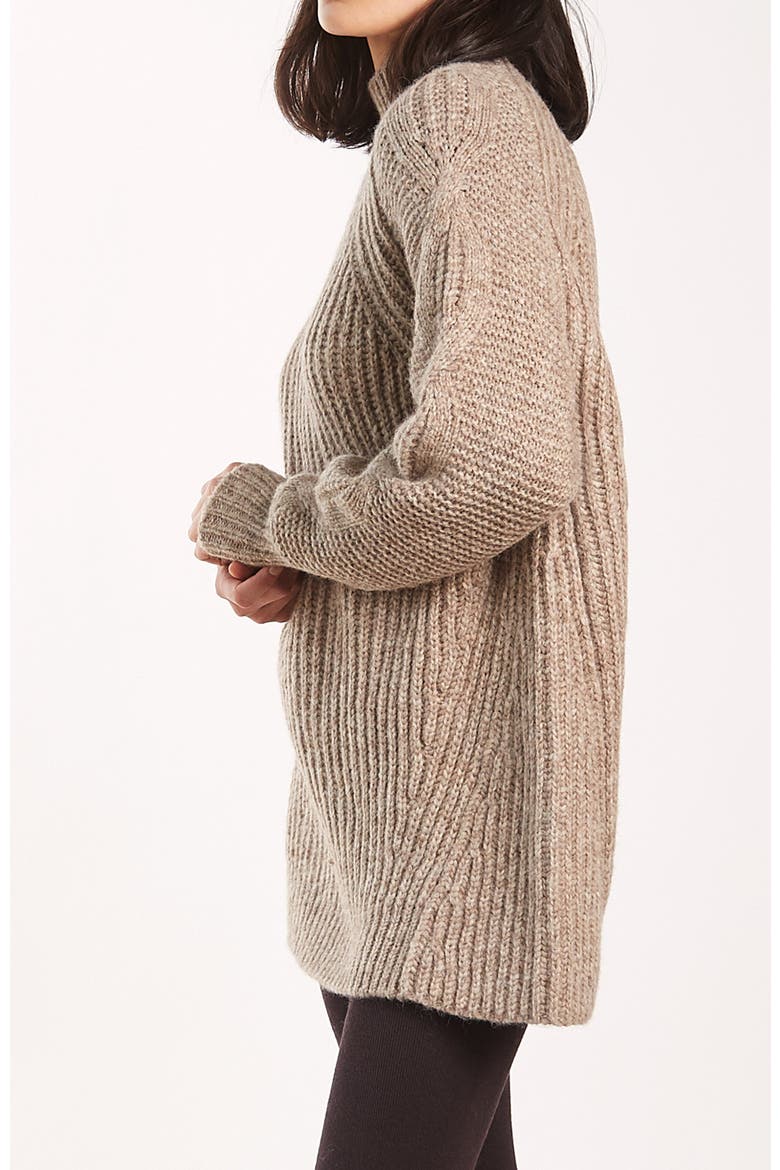 Lori Funnel Neck Tunic, Alternate, color, Sable