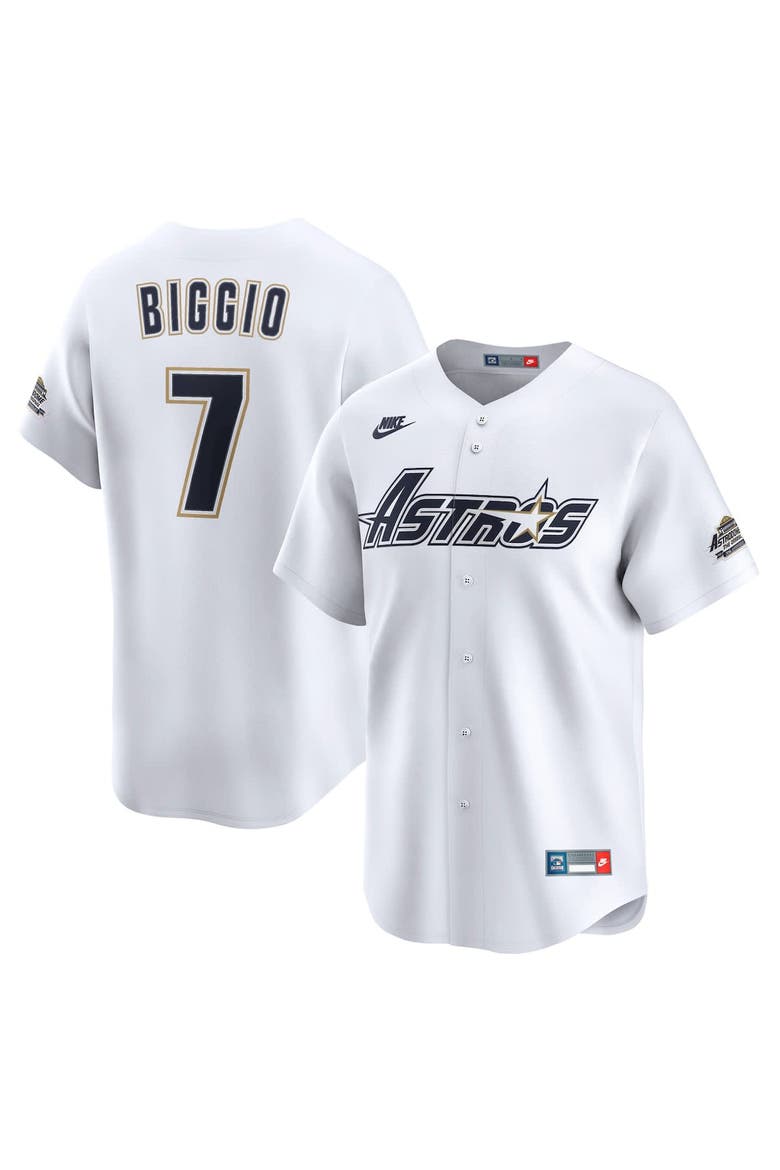 Men's Nike Craig Biggio White Houston Astros Throwback Cooperstown Collection Limited Jersey, Alternate, color, White