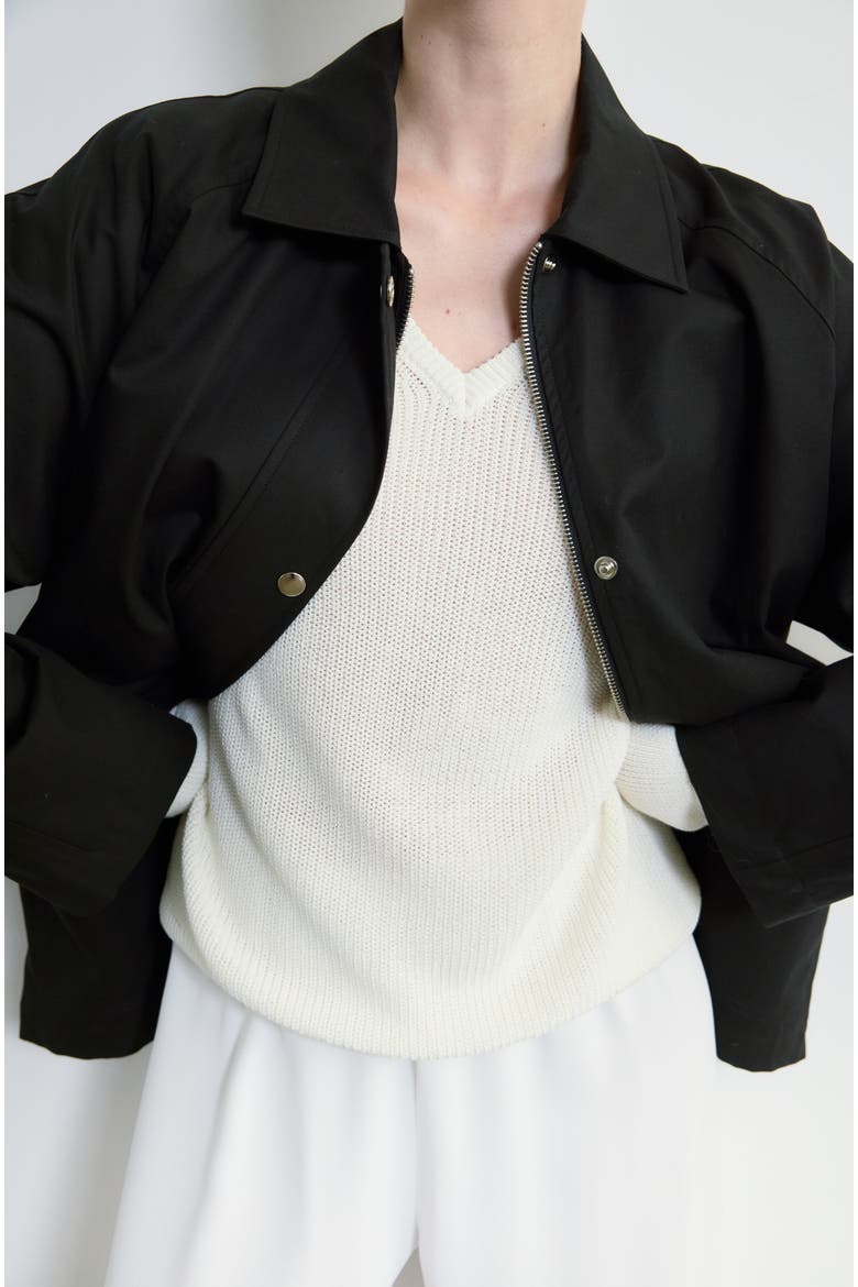 Cotton Barn Jacket, Alternate, color, Black