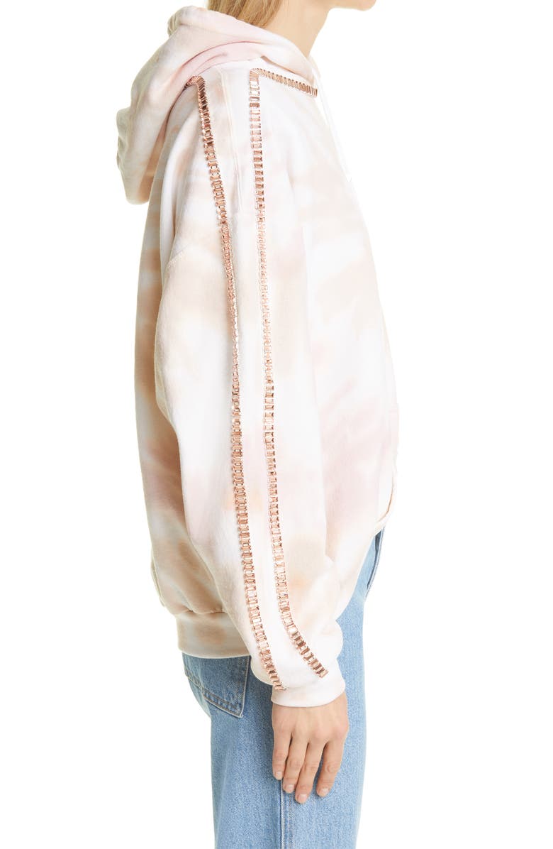 Collina Strada Round Hem Hoodie with Rhinestone Detail, Alternate, color,