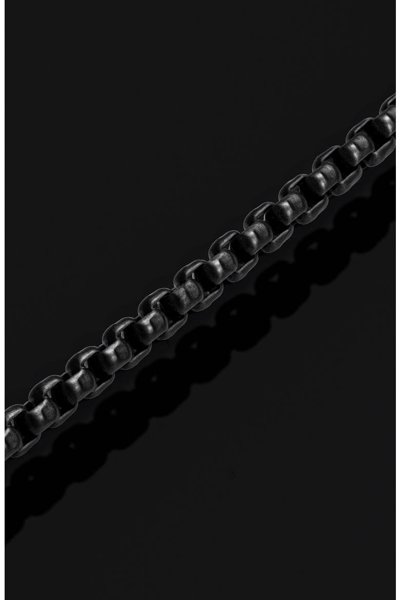 Men's Box Chain Bracelet, Alternate, color, BLACK