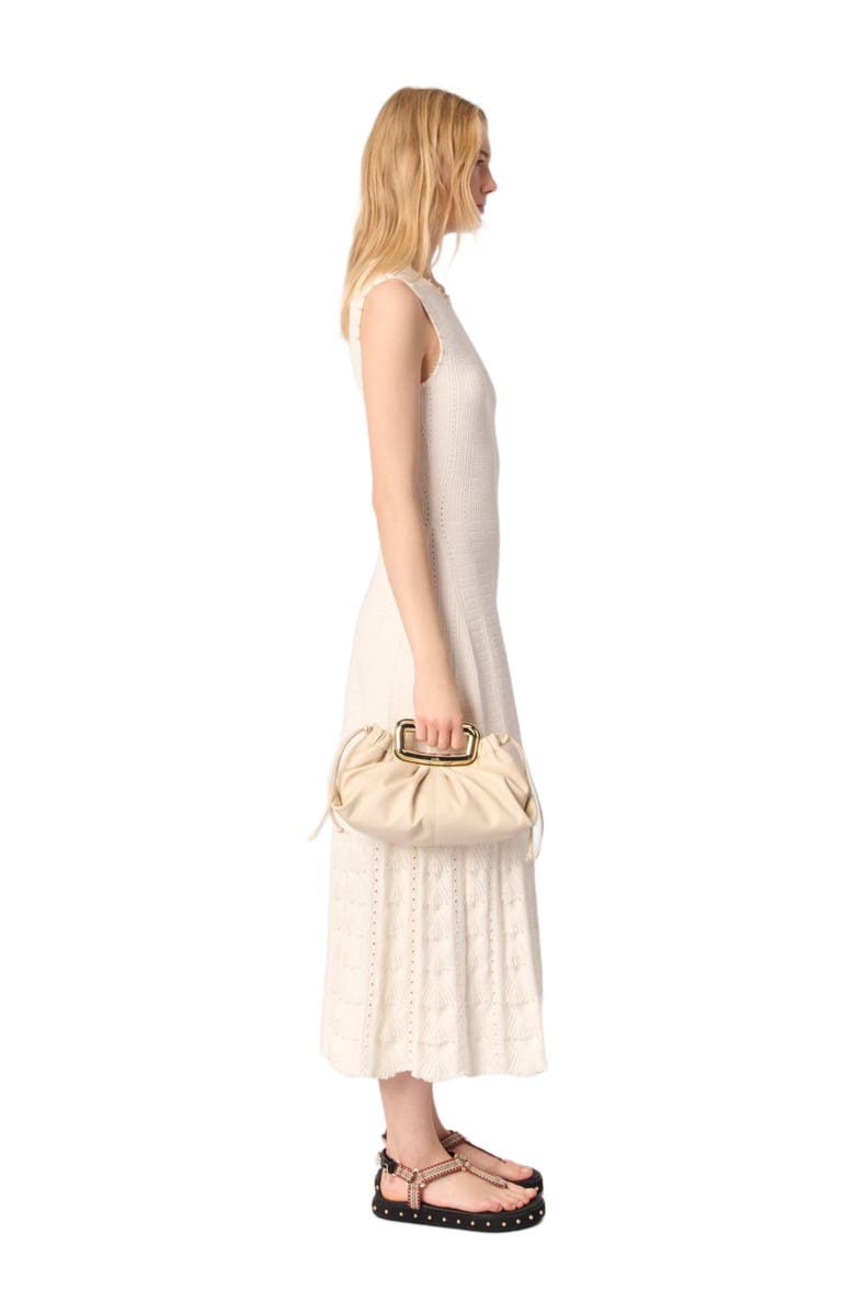 maje Beaded pointelle knit maxi dress, Alternate, color, 