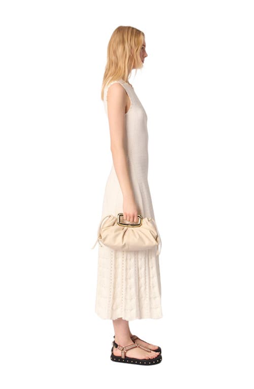 Maje Womens Sleeveless Pointelle-texture Knitted Maxi Dress Blanc In White