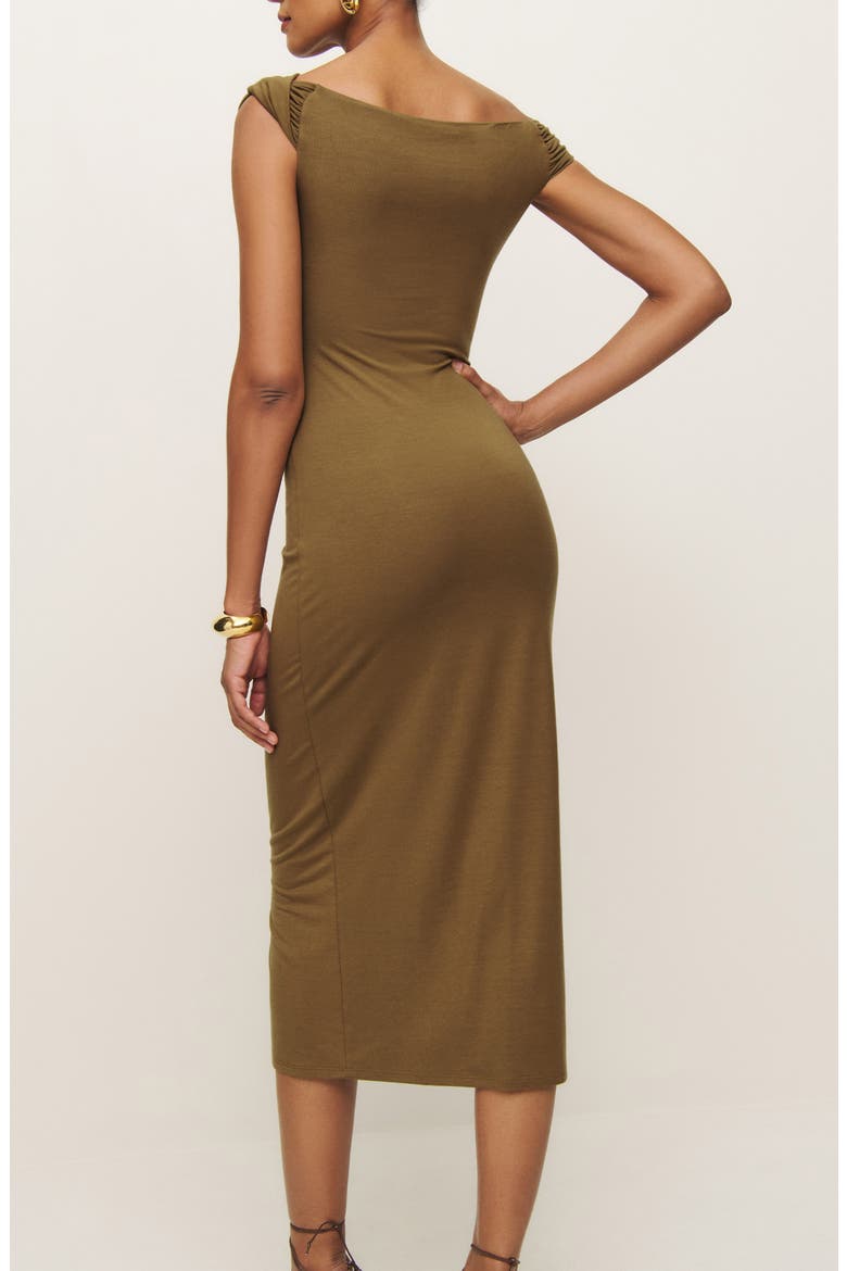 Jamen One Shoulder Knit Dress, Alternate, color, BRONZE