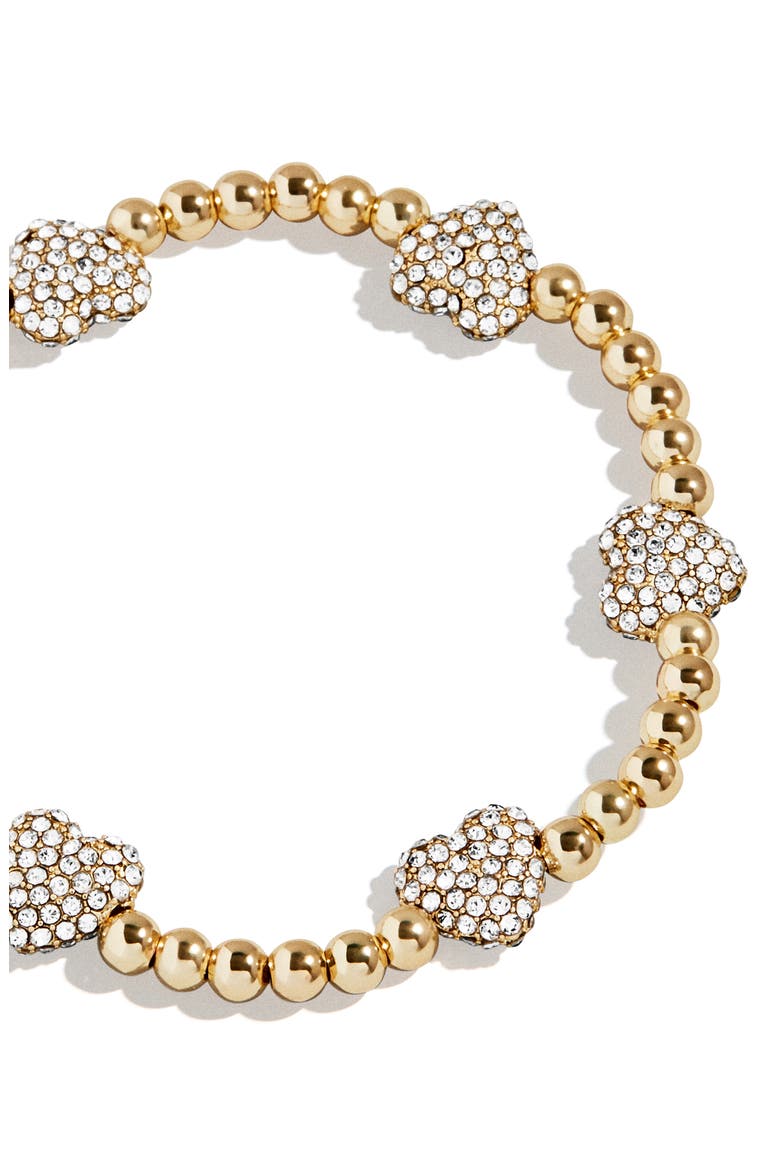 Pavé Pisa Station Beaded Bracelet, Alternate, color, GOLD HEART