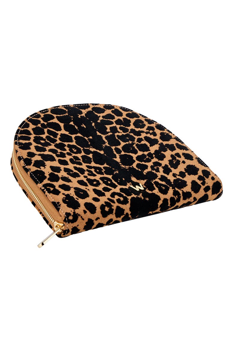Savanna Leopard Print Jewelry Portfolio, Alternate, color, Tan/Black