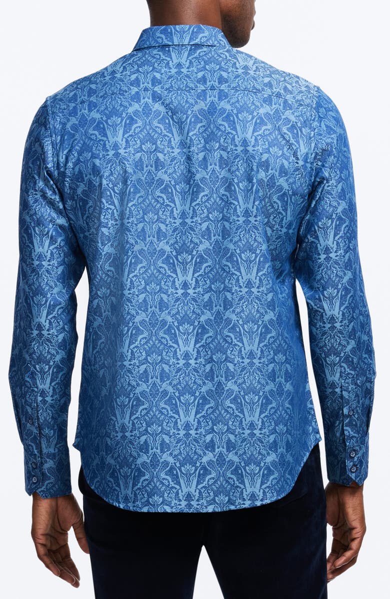 Robert Graham Highland Classic Fit Stretch Cotton Button-Up Shirt, Alternate, color, Dark Blue