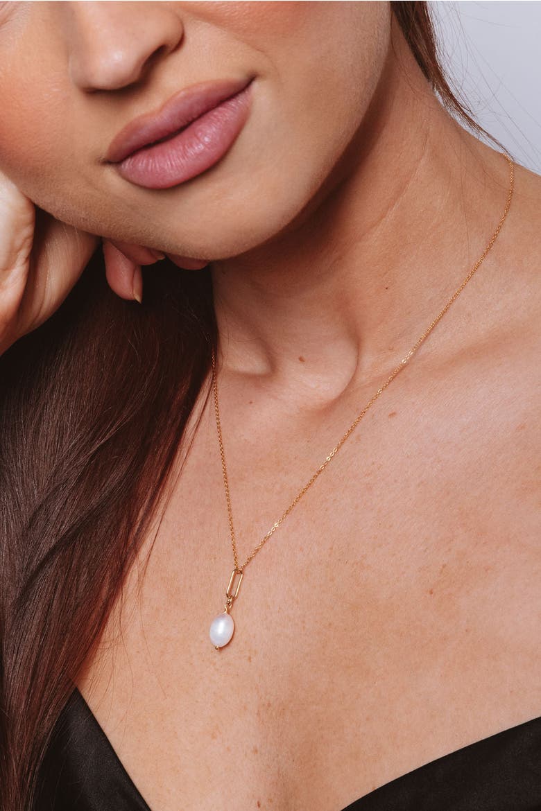 Sadie Pearl Necklace, Alternate, color, Gold