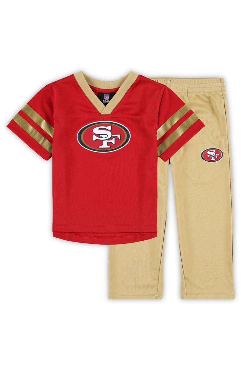 Outerstuff Toddler Scarlet San Francisco 49ers Red Zone Jersey & Pants Set, Main, color,