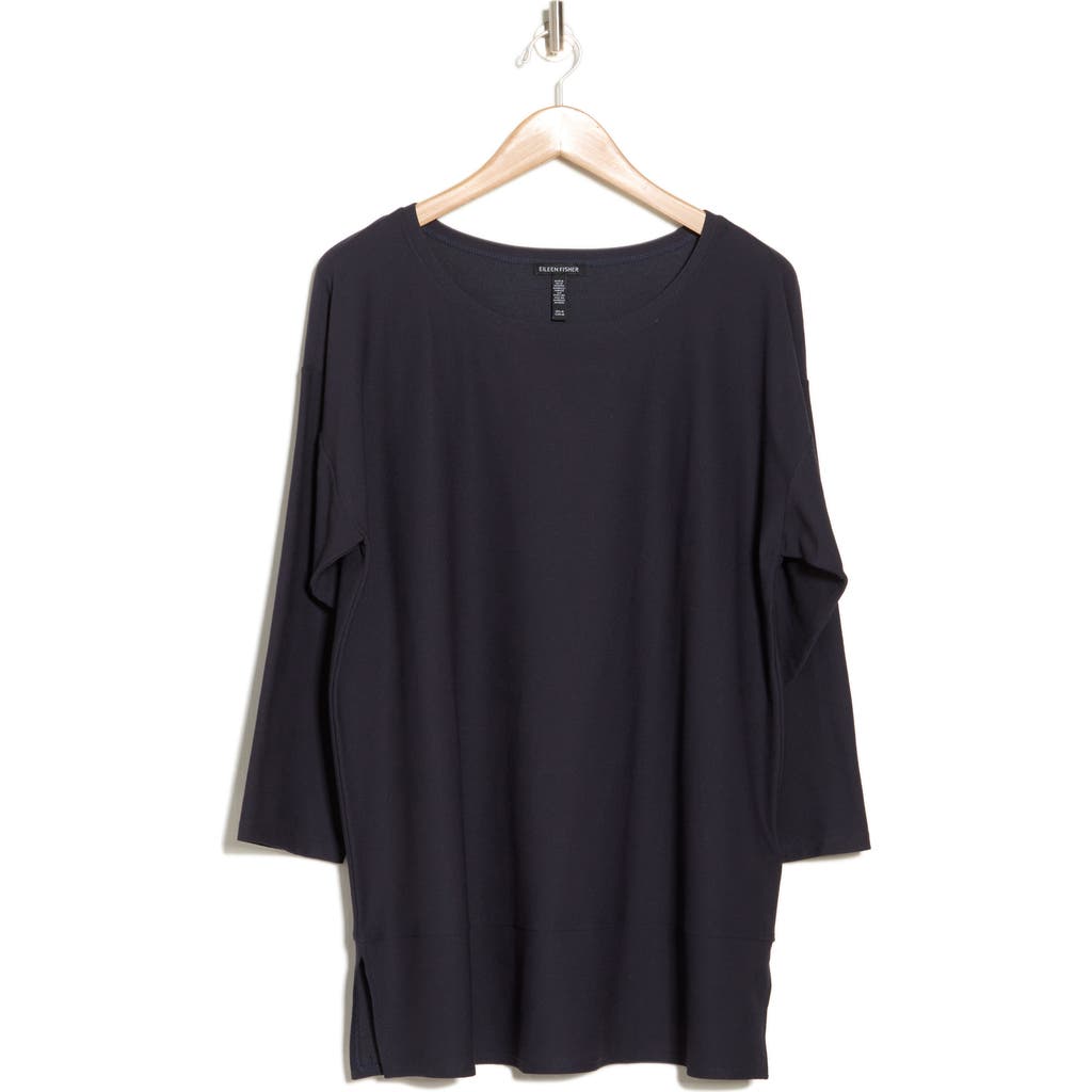 Eileen Fisher Longline Tunic Top In Nocturne