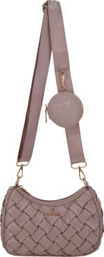 bebe Luca Woven Crossbody Bag with Zip Pouch