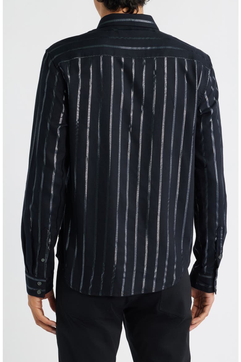 Rodney Print Covered Placket Button-Up Shirt, Alternate, color, BLACK