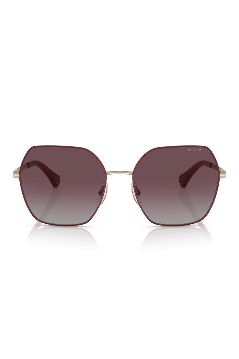 58mm Polarized Gradient Square Sunglasses, Main, color, BORDEAUX / GRADIENT PURPLE