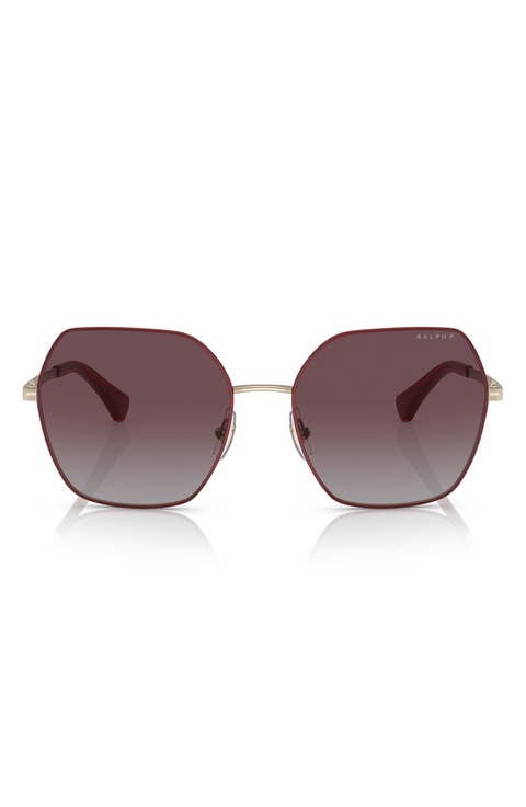 58mm Polarized Gradient Square Sunglasses
