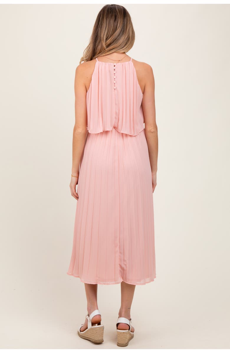 PinkBlush Pleated Woven Midi Dress, Alternate, color, Pink