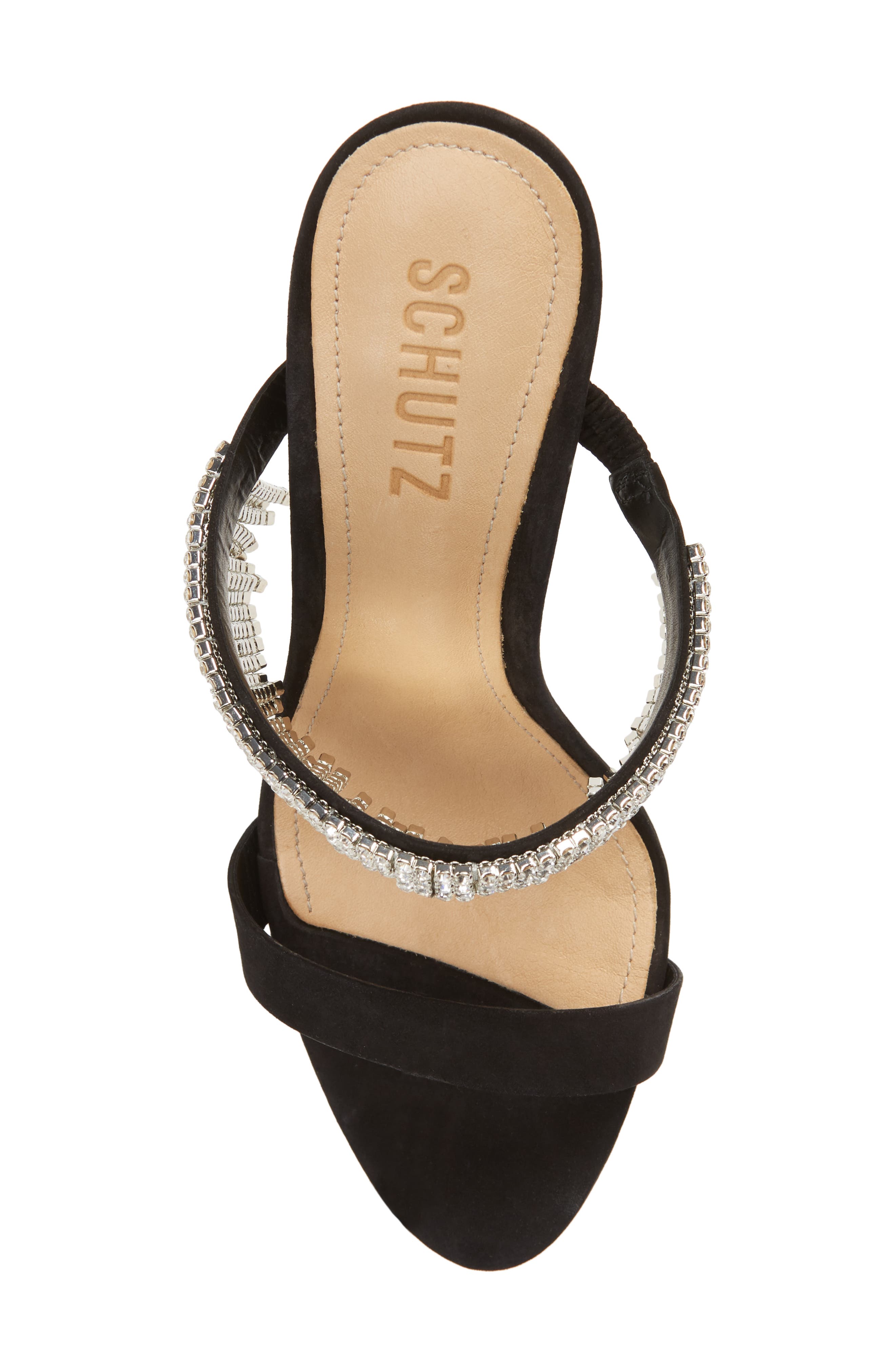 Schutz Sania Crystal Fringe Slide Sandal, Alternate, color, 