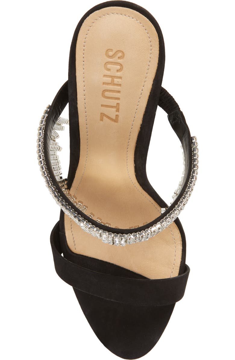 Schutz Sania Crystal Fringe Slide Sandal, Alternate, color,