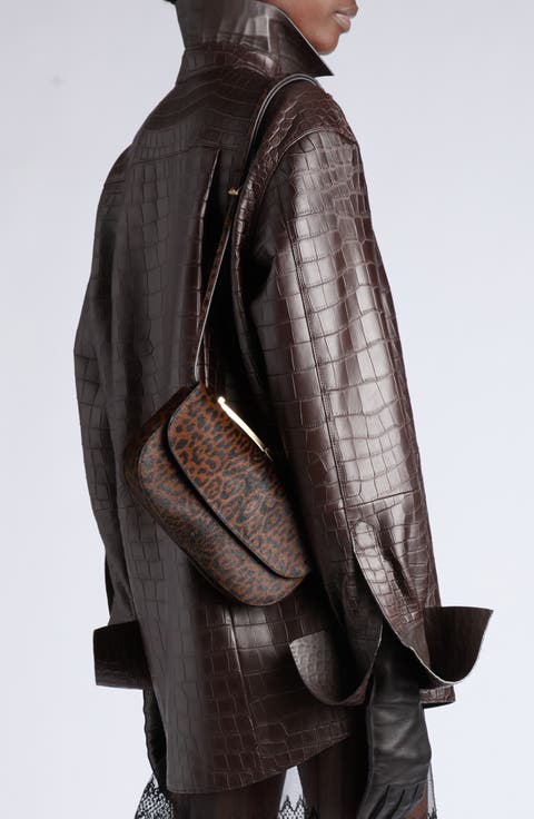 Mini Arc Leopard Print Leather Bag