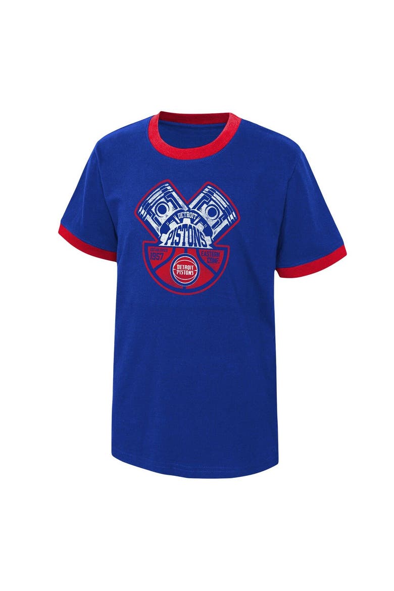 Youth Blue Detroit Pistons Hoop City Hometown Ringer T-Shirt, Alternate, color, Blue