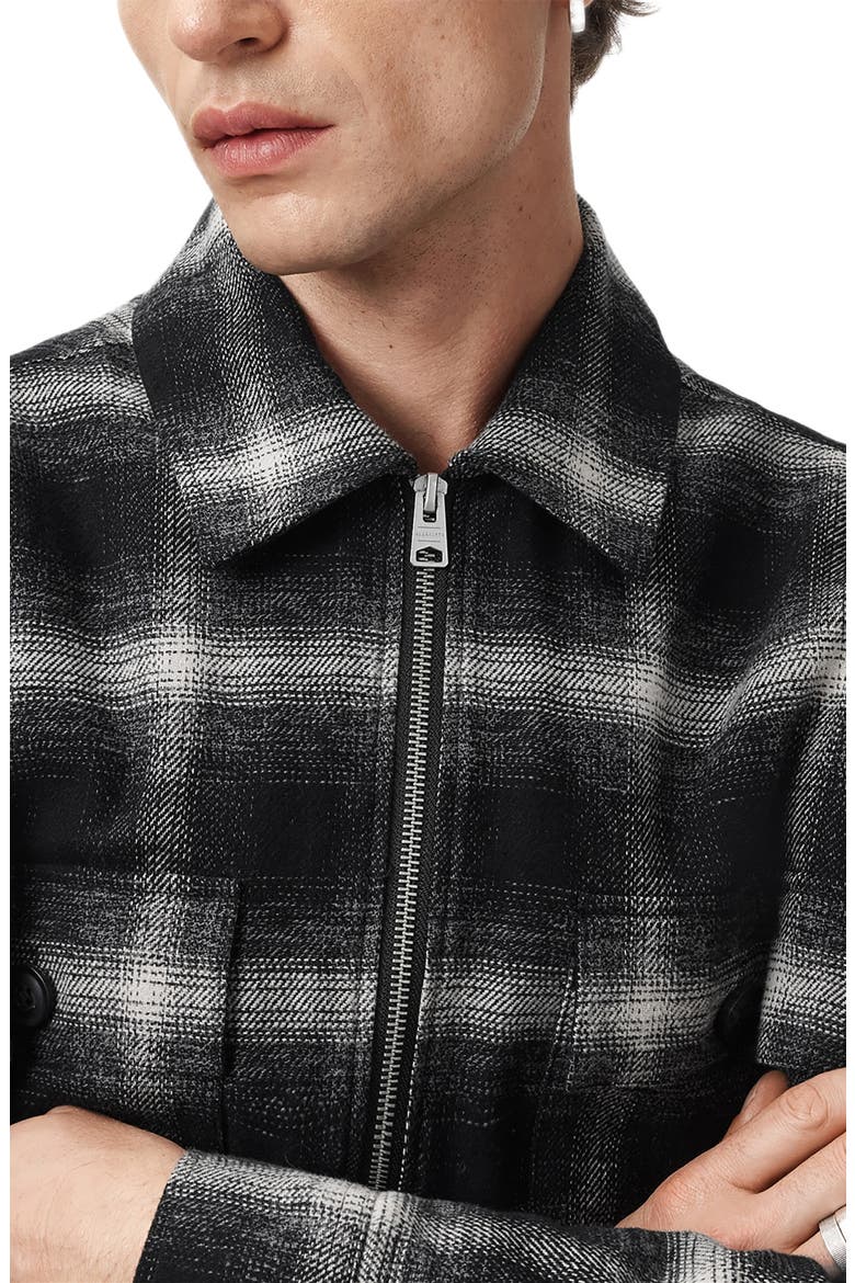 Bayo Plaid Cotton Shirt Jacket, Alternate, color, BLACK
