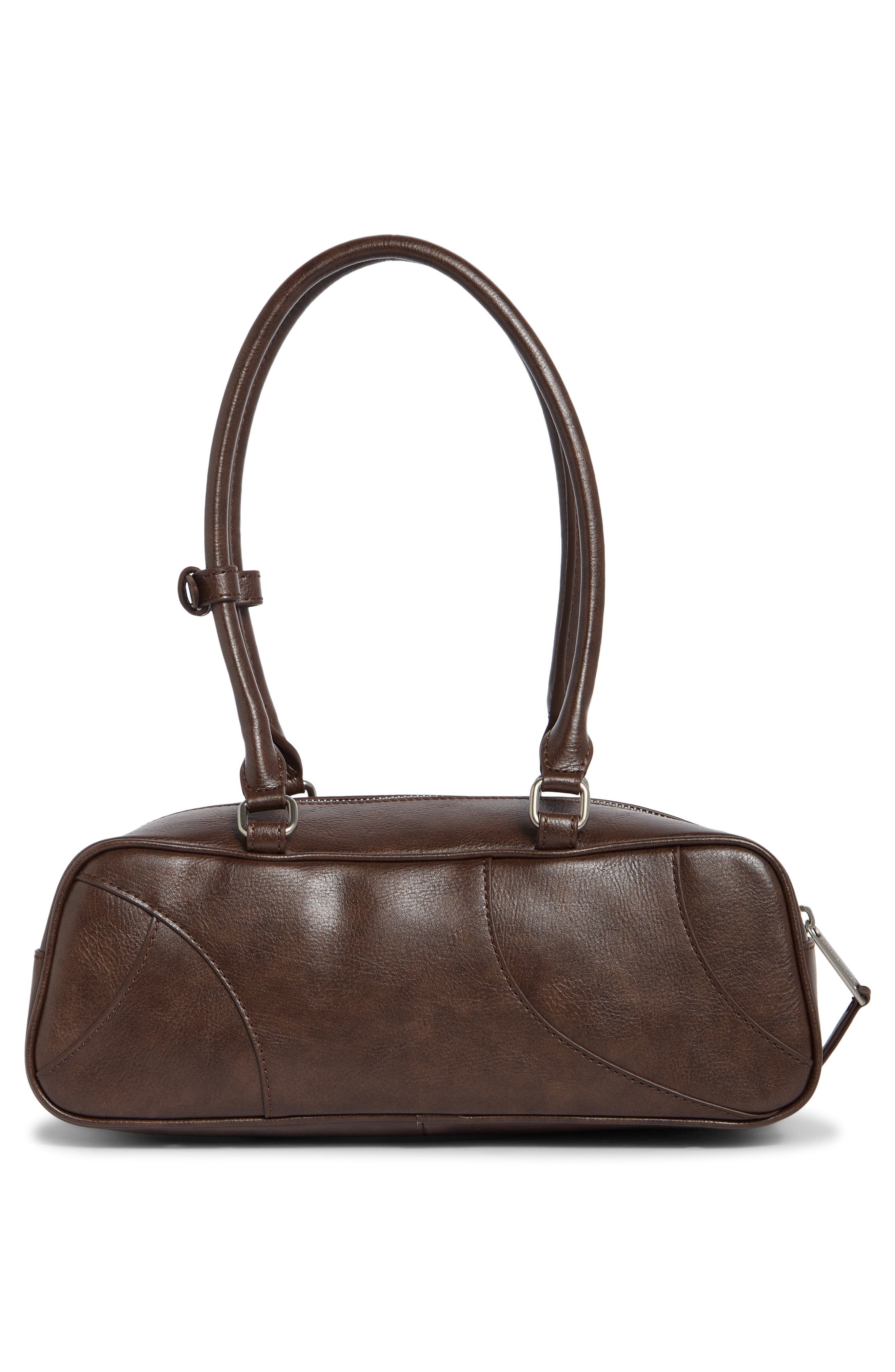 Patchwork East/West Satchel, Alternate, color, BROWN