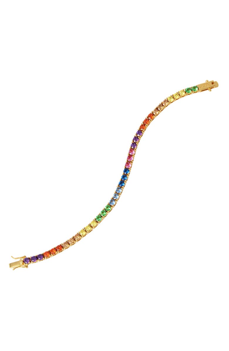 Kurt Geiger London Rainbow Crystal Tennis Bracelet, Alternate, color, Rainbow Multi