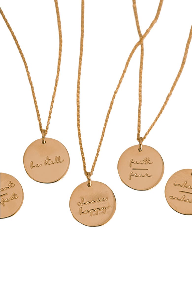 MADE BY MARY Pause Collection Disc Necklace, Alternate, color, Silver - Faith-Fear