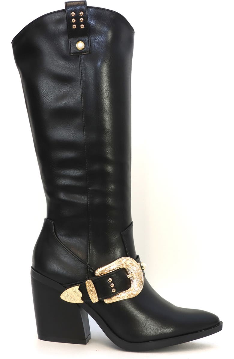 YOKI Muriel Buckle Western Boot, Alternate, color, Black
