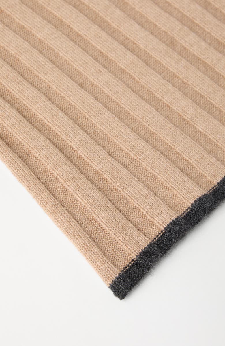 Brunello Cucinelli Cashmere rib knit scarf, Alternate, color,