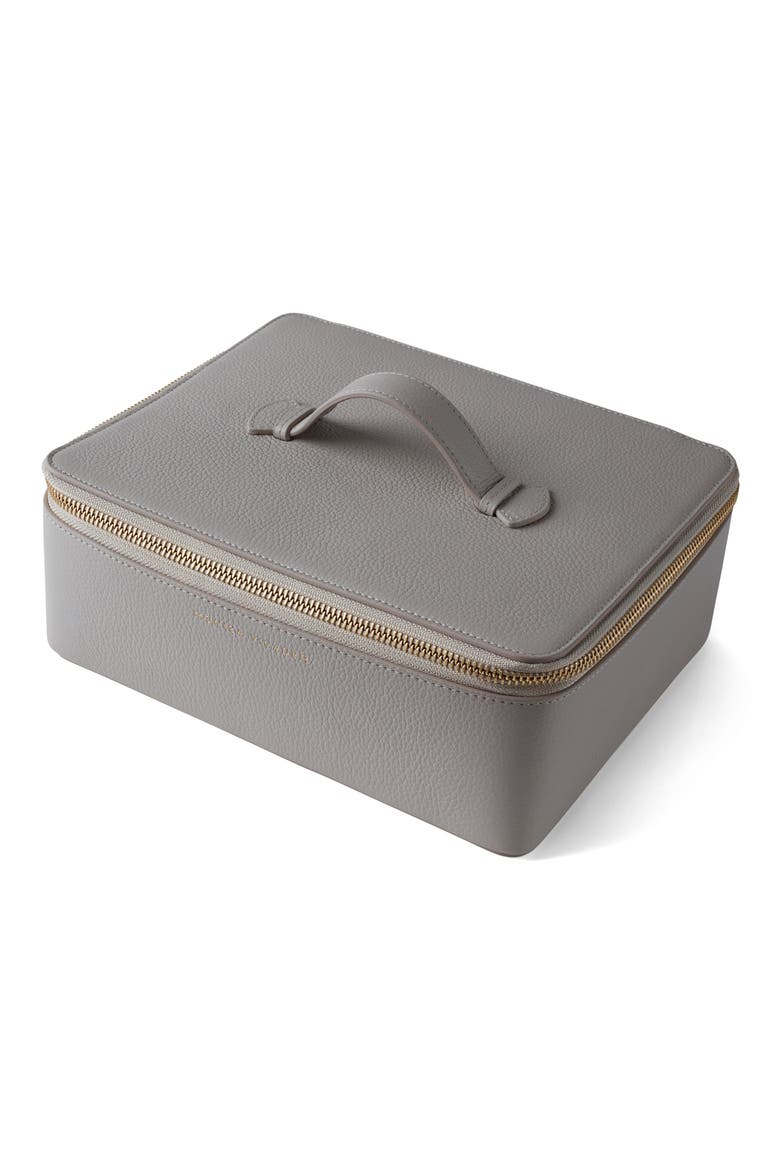Extra Large Leather Jewelry Case, Main, color, PEBBLE GREY