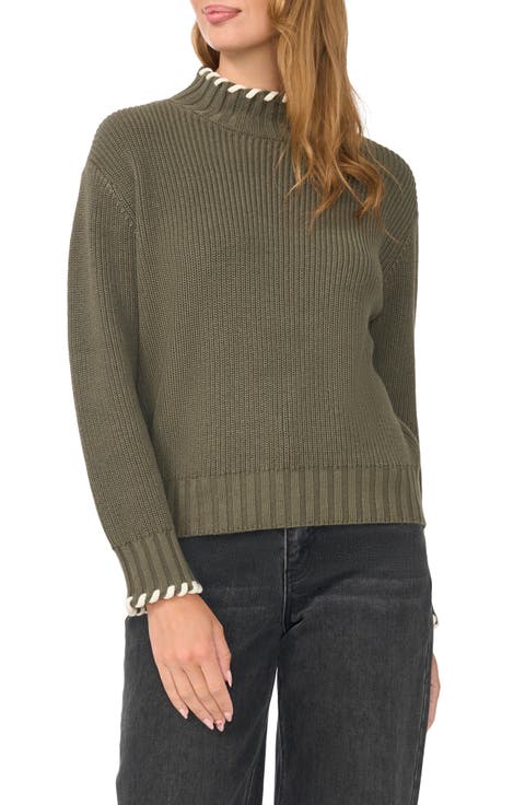 Whipstitch Turtleneck Sweater