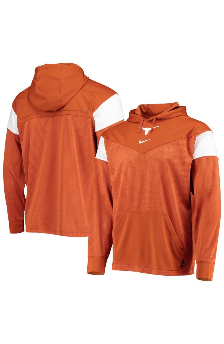 Nike Men's Nike Texas Orange Texas Longhorns Sideline Jersey Pullover Hoodie, Main, color, 