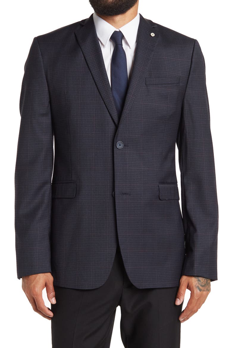 Plaid Suit Blazer, Main, color, NAVY PLAID