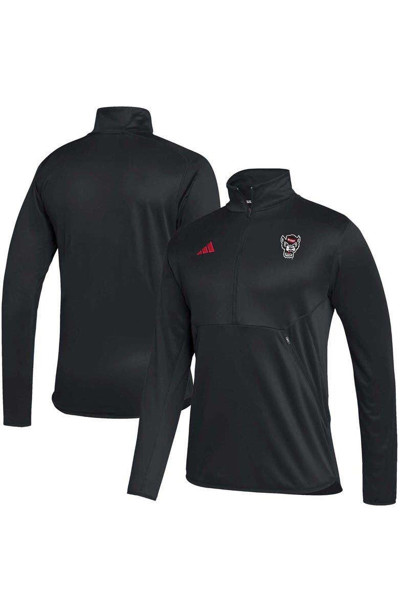 adidas Men's adidas Black NC State Wolfpack 2023 Sideline AEROREADY Half-Zip Top, Main, color, 