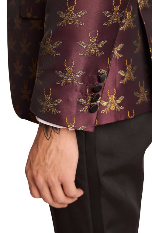 Paisley & Gray Grosvenor Slim Fit Satin Dinner Jacket In Multi