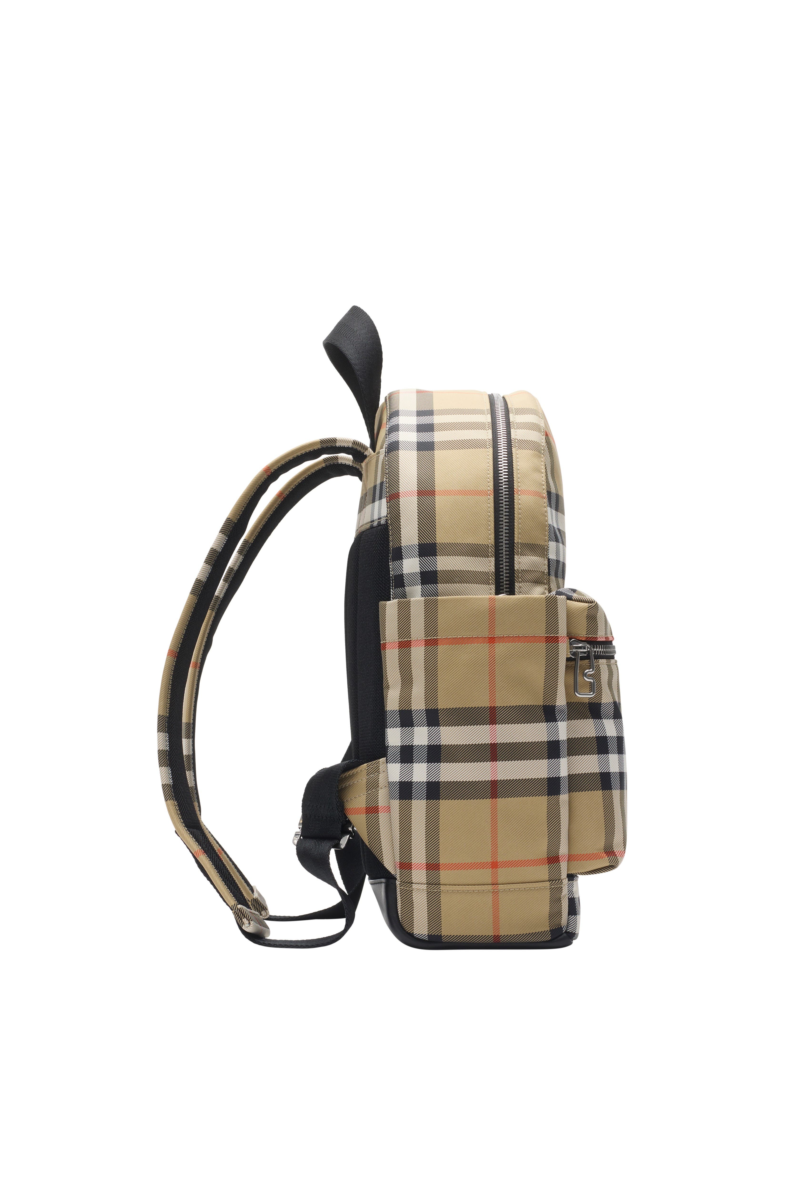 Burberry Check Backpack, Alternate, color, Sand