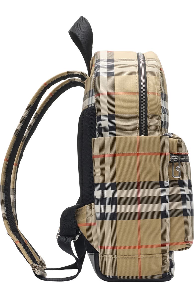 Burberry Check Backpack, Alternate, color, Sand