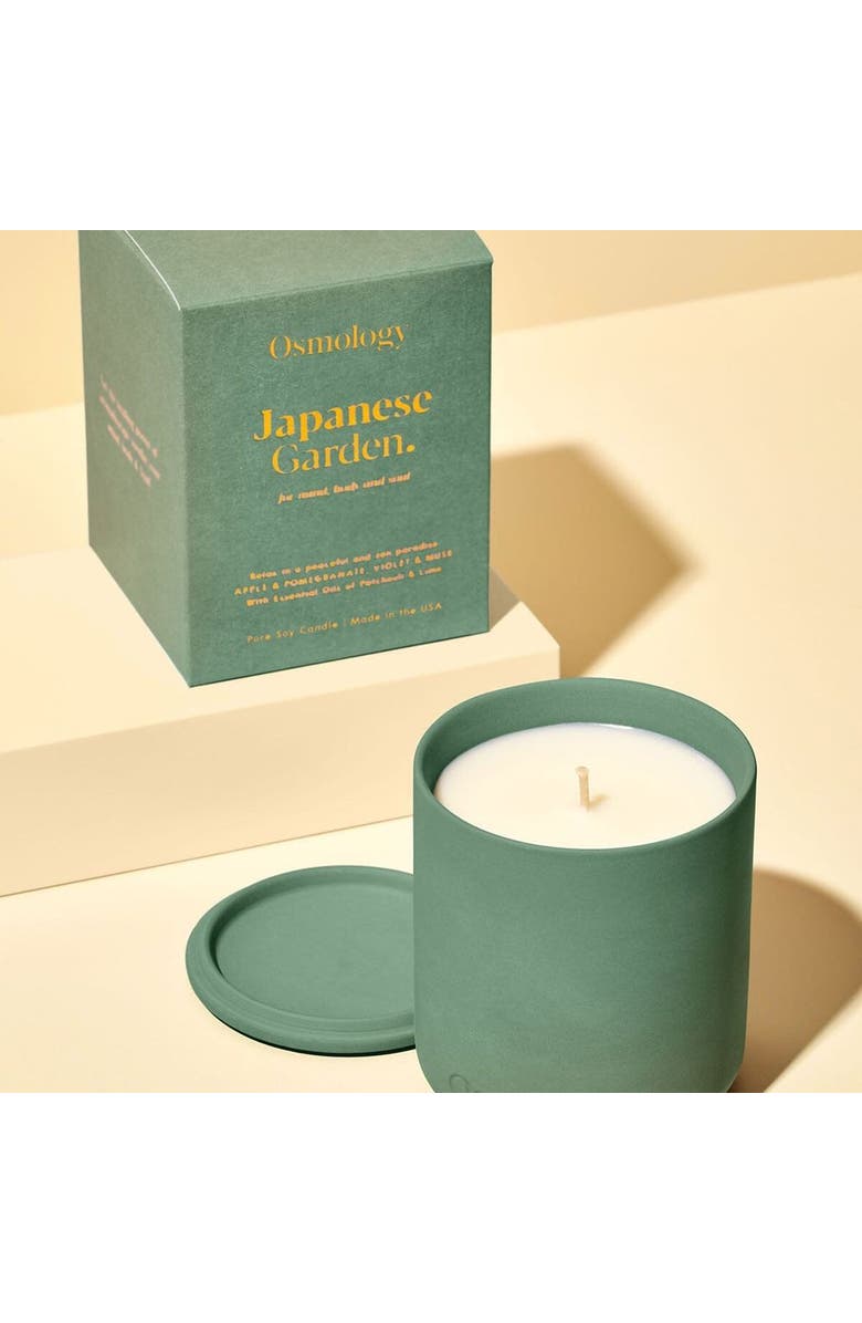 Osmology Japanese Garden Scented Candle - Apple Pomegranate and Musk, Alternate, color, Green
