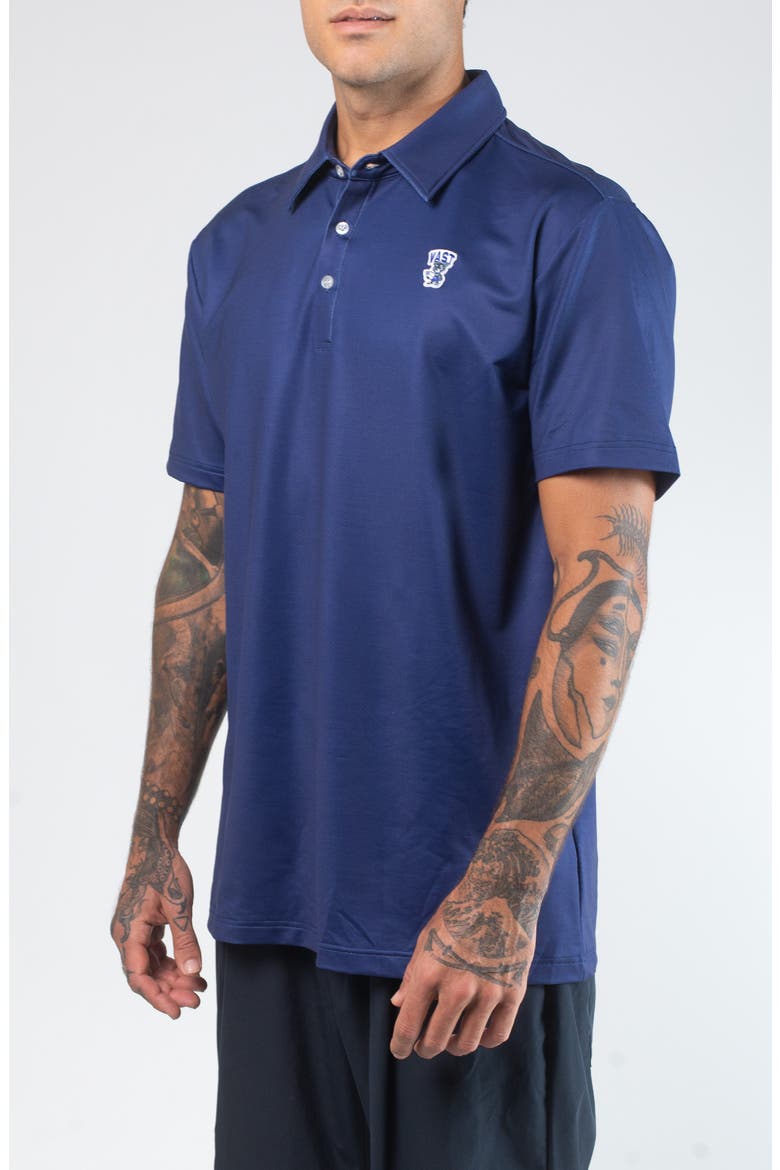 Aqua Terra Formosan Bear Tech Performance Polo, Alternate, color, NAVY