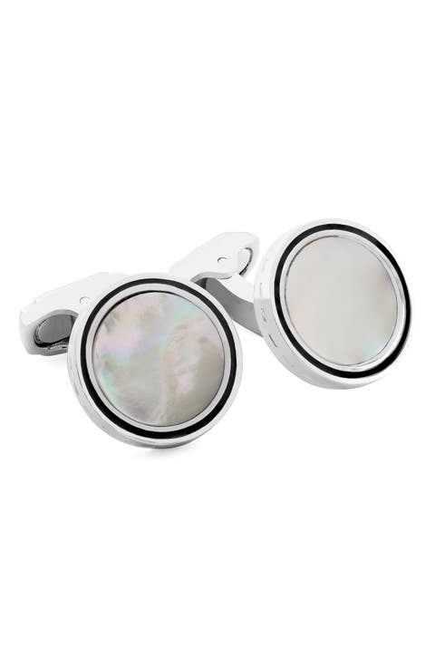 Thompson Tambor Mother-of-Pearl Cuff Link & Stud Set