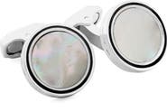 Thompson of London Thompson Tambor Mother-of-Pearl Cuff Link & Stud Set