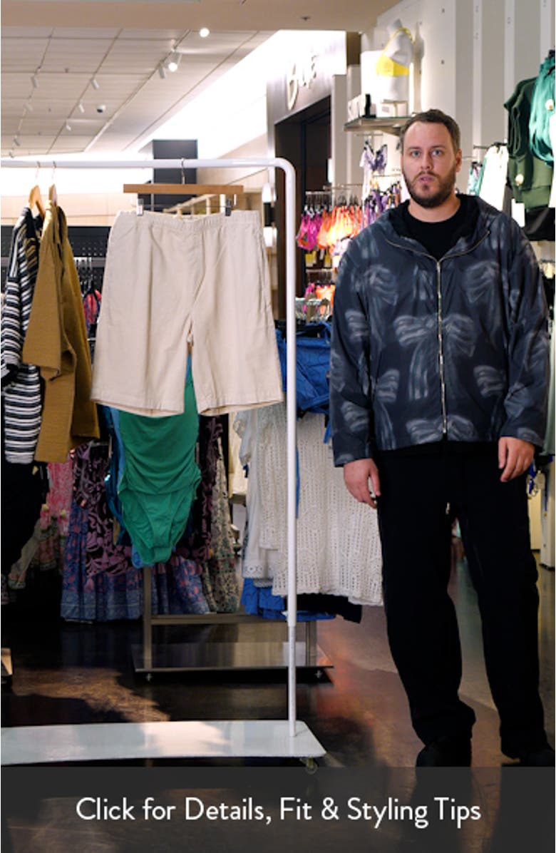 Flat Front Cotton Twill Elastic Waist Shorts, sales video thumbnail