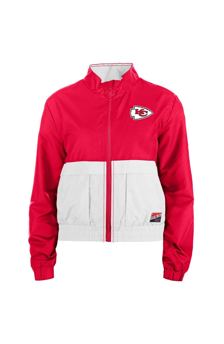 New Era Women's New Era Red Kansas City Chiefs Color Block Full-Zip Windbreaker Jacket, Alternate, color,